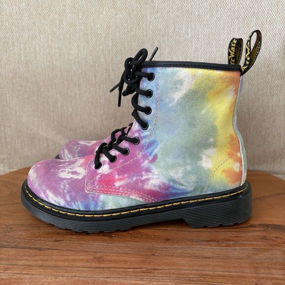Dr. Martens Rainbow 1460 Junior Tie Dye Colorful Ombre Pascal Boots Youth Size 3 - Picture 1 of 9